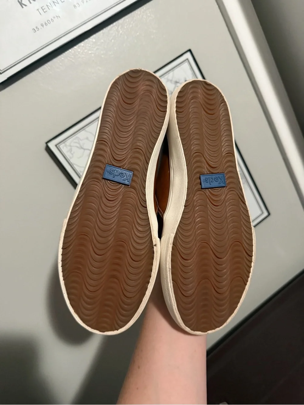 Keds Slip-On Sneakers in Brown with White Sole